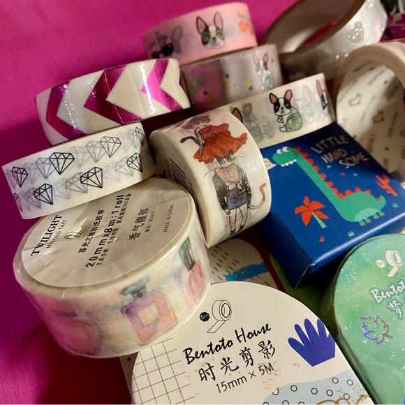 Washi Tape Lot, Set Of 31 Different Washi Tape Rolls, Scrapbooking Crafting Tape - Picture 7 of 10